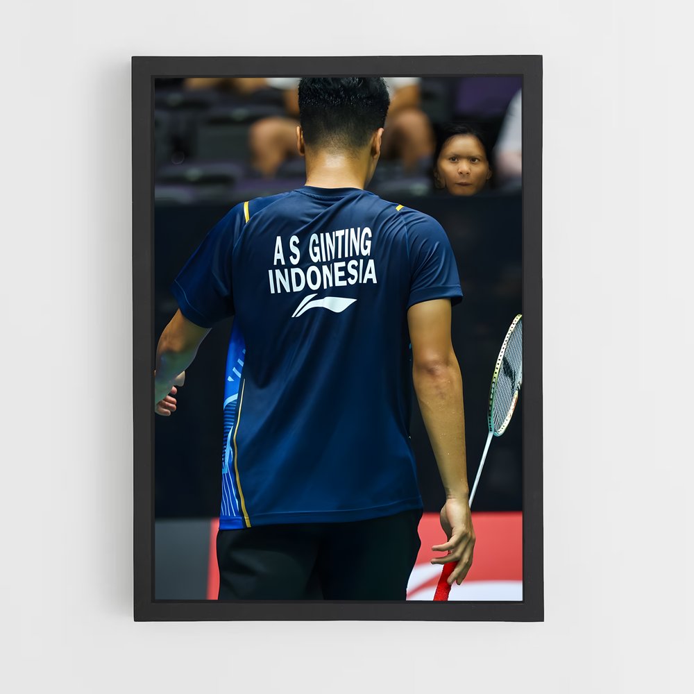 Poster Anthony sinisuka ginting – affiche Badminton (vue 2)